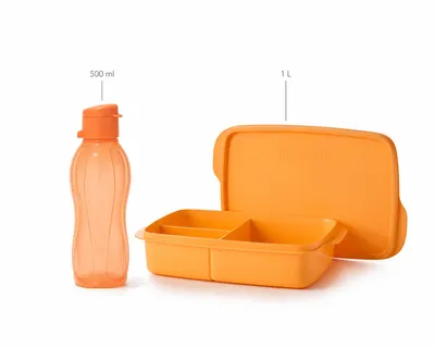 Obrázok produktu pre Tupperware To Go Eco 500 ml, ružová, fľaša s uzáverom, ekologická fľaša + nádoba na cesty/desiatu, 1 liter, Obrázok generovaný UI