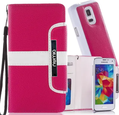 Produktbild von Samsung Galaxy S4 (i9500) Numia Bookstyle 2 in 1 Pink-Weiss