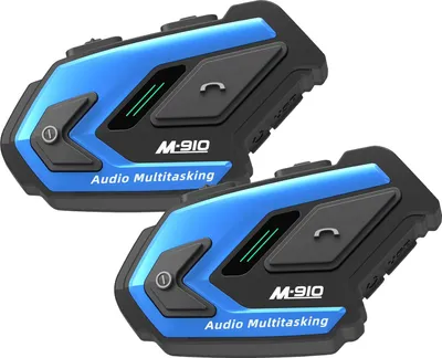 Produktbild von WAYXIN M910 Motocyklová náhlavní souprava s funkcí multitaskingu zvuku 2ks, komunikační systém Intercom Motorbike až pro 6 připojených motocyklů, 1500