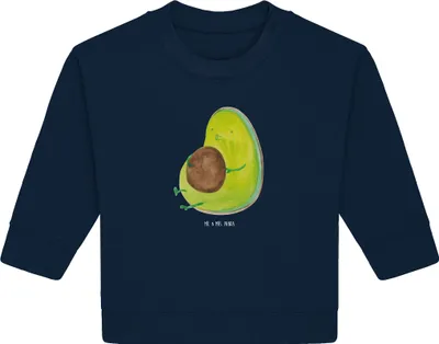 Produktbild von Mr. & Mrs. Panda Organic Baby Pullover Avocado Pfeifen 12. - 18. Monat - French Navy - Geschenk, Abnehmen, Schwanger, Ernährung, Bullover