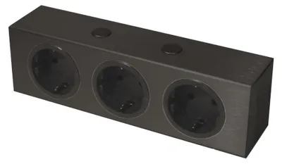 Produktbild von THEBO 175098 Steckdosenelement ST 3090 ST/3 in SCHWARZ mit 3 Steckplätzen / Mehrfachsteckdose