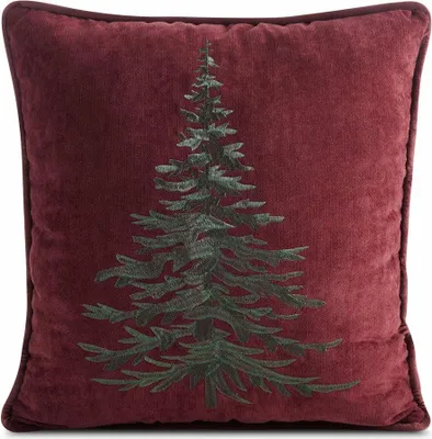 Productafbeelding van EUROFIRANY | Kussenhoes - Kerstkussenhoes - 45 x 45 cm - Rood en groen - Kerstboom - Kussenhoes - Kerst