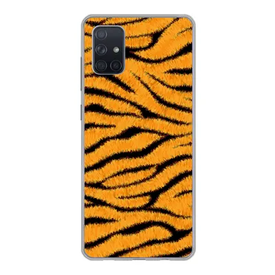 Produktbild von MuchoWow® Handyhülle Schutzhülle Hülle für Samsung Galaxy A71 Tigerdruck - Orange - Schwarz Silikon Softcase Handy Hülle - Kartenbesitzer