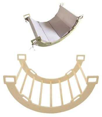 Image de Chipolino : Arche d'escalade en bois 4 en 1 : balançoire, tunnel de jeu, échelle d'escalade, zone de repos, couleur marron