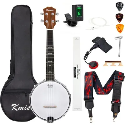 Produktbild von Banjo, 58,4 cm, 4 Saiten, Beige, mit Piezo-Tonabnehmer und umschaltbarem Resonator