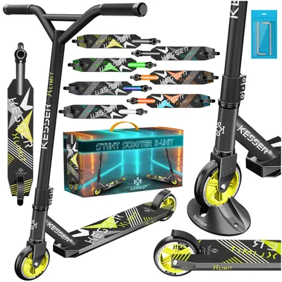 Produktbild von KESSER® Scooter Funscooter Stuntscooter X-Limit - 360° Lenkung mit ABEC 9 Kugellagern 100 mm PolyurethanRäder Robuster Kickscooter Tretroller Cityroller Trick Roller für Kinder Erwachsene