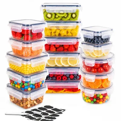 Produktbild von Frischhaltedose 16er Vorratsdosen mit Deckel Set für Aufbewahrung Küche, BPA-frei Frischhaltedosen für Mikrowellen und Kühlschrank