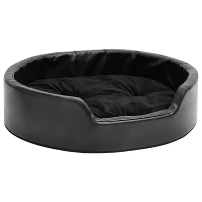 Produktbild von vidaXL Hundebett Schwarz 69x59x19 cm Plüsch und Kunstleder