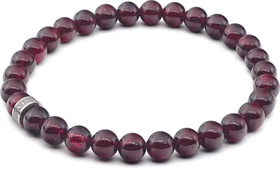 Produktbild von LAVISA Edelstein Armband - Echte Naturstein Perlen | Kristalle, Heilsteine | Onesize Uni (Granat 6mm)