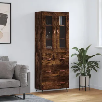 Produktbild von vidaXL Highboard Räuchereiche 69,5x34x180 cm Holzwerkstoff