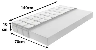 Produktbild von Babymatratze, Kindermatratze Polyurethan-Schaum | Matratze für Kinderbett, Neugeborene, Stubenwagen, Wiegen | Größe: 140x70 cm, 10 cm hoch