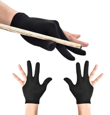 Productafbeelding van Biljarthandschoen Pool Handschoen - Snookerhandschoen - Zwart - 4 stuks