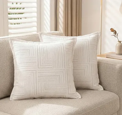 Image de Lot de 2 housses de coussin en velours, 40 x 40 cm