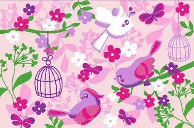 Produktbild von Teppich Mädchen Kinderteppich Kinder Spielteppich BIRDS OF PARADISE 120x80cm