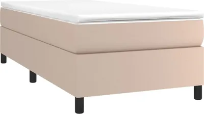 Obrázek produktu pro vidaXL Rám postele s pružinami cappuccino-hnědý 90x190 cm Imitace kůže
