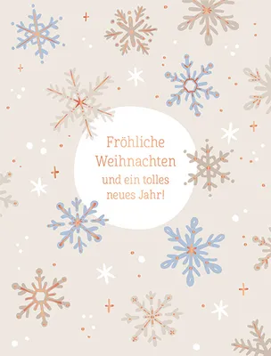 Produktbild von Weihnachtskarte Schneeflocken "Fröhliche Weihnachten"
