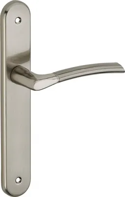 Image de Ensemble de poignées pour porte intérieure Eris sans trou, carré 7mm, entr'axes 195mm, nickelé brossé - THIRARD