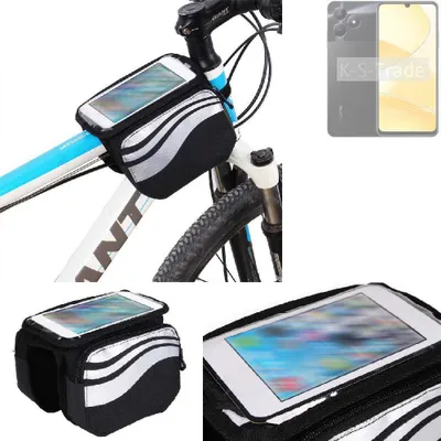 Produktbild von K-S-Trade Rahmentasche Fahrrad-Halterung kompatibel mit Realme C51 Rahmenhalterung Fahrrad Handyhalterung Fahrradtasche Handy Smartphone Halterung