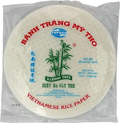 Produktbild von [ 340g ] BAMBOO TREE Reispapier, rund Ø 28cm für Frühlingsrollen / aus Vietnam