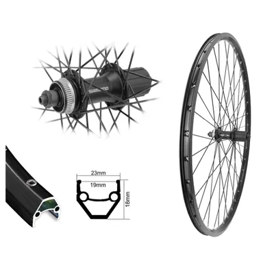 Produktbild von Bärwinkels Hinterrad 28" Zoll Disc Shimano schwarz M4050 Centerlock 8,-9,-10 fach Alivio 29