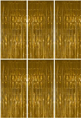 Produktbild von 6x Lametta Vorhang - gold - 91x244 cm