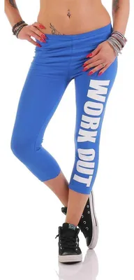 Produktbild von Leggings WORK OUT 3/4 Sporthose Baumwolle; Blau 2XL/44