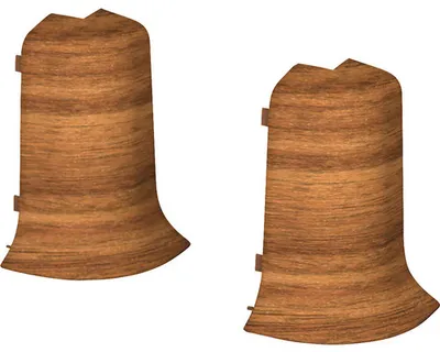 Produktbild von Prinz Außenecken für Klemm-Sockelleiste mit Kabelkanal Nussbaum 50 mm