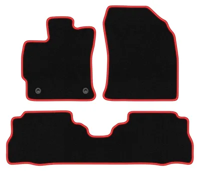 Image de Tapis de sol en moquette pour Toyota Prius III Plus 2011-2015 (à hayon) – jeu 4 pièces, noir/rouge, sur mesure – Wielganizator CARLUX
