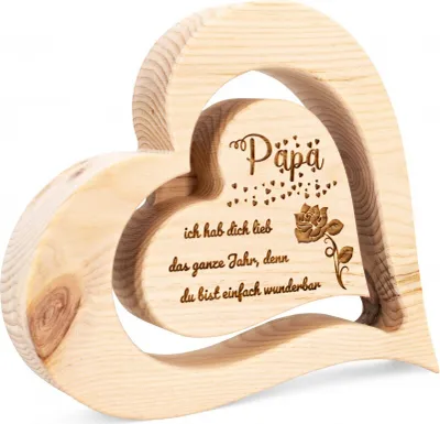 Produktbild von Zirbenherz 20cm Papa ich hab dich lieb