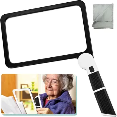 Produktbild von Lupe mit Led Licht, 5X Leselupe mit Beleuchtung Für Senioren Groß, Bücher, Arbeit, SehschwäChe