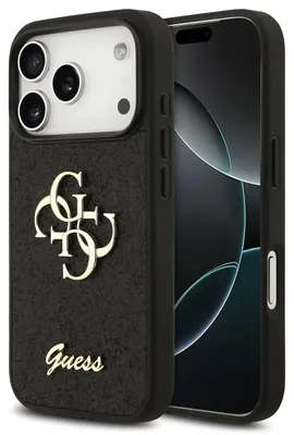 Obrázok produktu pre GuessPolyuretánFixed Glitter 4G Metal Logo kryt pre iPhone 18 Pro, čierny (57983131395)