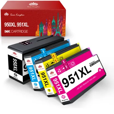 Produktbild von 4 Tonerkingdom 950XL 951XL Kompatible Druckerpatronen als Ersatz für HP 950-XL 951-XL für Officejet Pro 8600 8610 8615 276dw 251dw Drucker (4er-Pack)