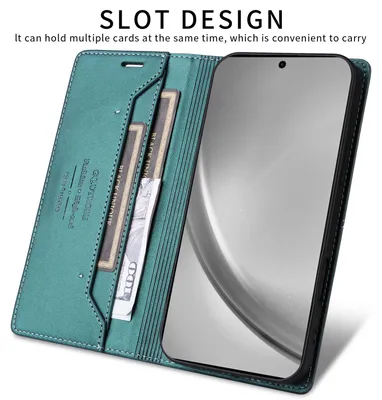 Immagine prodotto di Custodia per Samsung Galaxy S26, custodia a libro in pelle con portacarte e supporto, verde