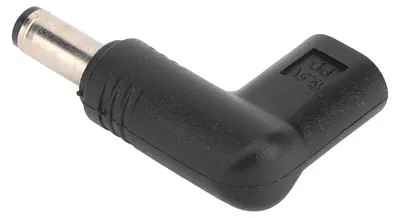 Zdjęcie produktu dla Złącze USB typu C (żeńskie) – przejściówka na wtyczkę DC 5,5 x 2,1 mm, szybkie ładowanie PD 100 W, kątowa przejściówka USB typu C na wtyczkę DC pod kątem 90 stopni