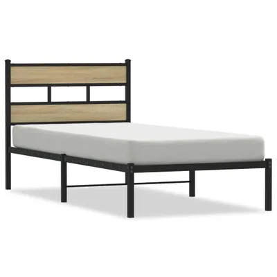 Obrázek produktu pro vidaXL Kovová postel bez matrace Sonoma dub 90x190 cm