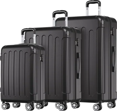 Produktbild von TRVLMORE Kofferset - 3-teilig - 38L Handgepäck + 70L und 110L Aufgabegepäck - Leichtgewicht - Trolley - Reisekoffer Set - Schwarz