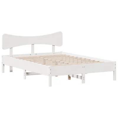 Produktbild von vidaXL Massivholzbett ohne Matratze Weiß 120x200 cm Kiefernholz
