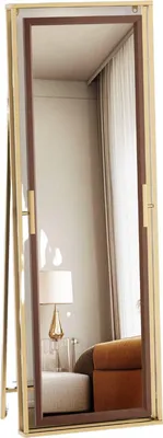 Produktbild von Ganzkörperspiegel 160 cm – Stehend oder Wandmontage – Stahlrahmen – Für Schlafzimmer, Wohnzimmer & Ankleidezimmer