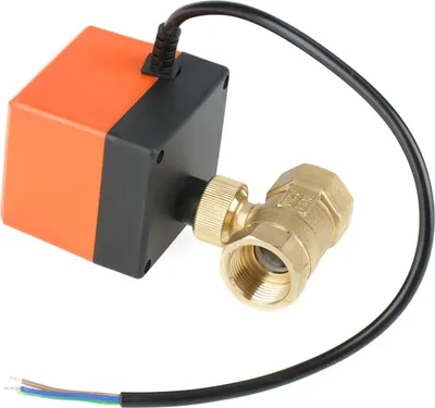 Produktbild von DC12V G3/4" DN20 2-Wege-Kugelhahn mit motorisiertem Stellantrieb aus Messing für Klimaanlagen