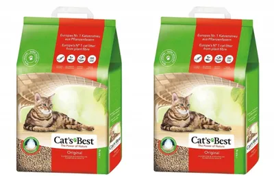 Zdjęcie produktu dla Zbrylający żwirek drewniany dla kotów Cat's Best Original 2x20L