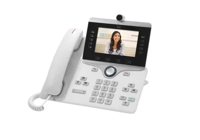 Produktbild von CISCO Unified IP-Phone CP-8845-K9=, Charcoal - 2x GE + USB Ports, 5" ColorDisplay (24-bit, 800x480 pixel, 720p HD Video) - Standard Handset, Bluetooth, PoE - Protokolle: SIP, H.264