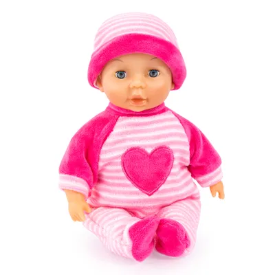 Obrázok produktu pre Bayer Design 92802AS My First Baby 28cm, bábika pre bábätká, mäkké telo bábiky so spiacimi očami, veľmi praktická, roztomilé oblečenie, ružová farba, ružová so srdiečkom