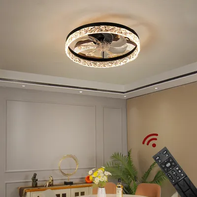 Obrázok produktu pre Eurotondisplay stropný ventilátor s LED osvetlením D3304 stropné svietidlo Ø 50 cm 60 W s diaľkovým ovládaním nastaviteľná farba svetla/jas LED stropné svietidlo stropné svietidlo (D3304)
