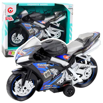 Produktbild von Lean Toys Racing Motorrad Racer Antrieb Lichter Sounds Schwarz Und Blau