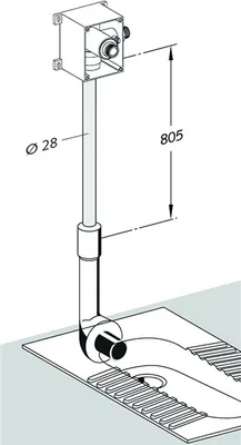Zdjęcie produktu dla Rura spłukująca Schell, długa, tworzywo sztuczne 28 x 1 x 805 mm