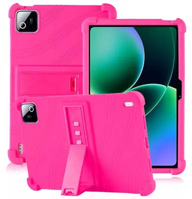 Obrázek produktu pro Tableta Pouzdro pro Xiaomi Pad 7/Xiaomi Pad 7 Pro 11,2", nárazuvzdorné měkké silikonové ochranné pouzdro se stojánkem Růžová