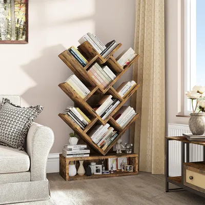 Immagine prodotto di Libreria a 5 ripiani con cassetto in legno, ideale per il soggiorno e l'ufficio domestico
