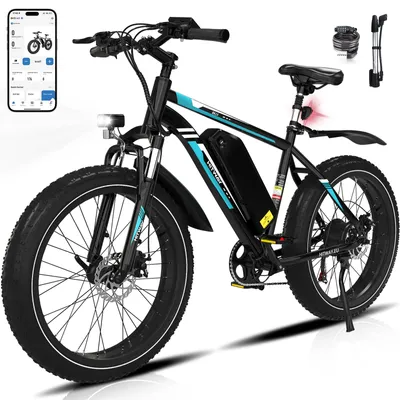 Produktbild von HITWAY E-Bike Off-Road Elektrofahrrad damen  herren MTB 26 Zoll x 4,0 fette Reifen 48V 15 Ah 720Wh,7 Gang, Heckmotor, Kettenschaltung, LCD mit APP
