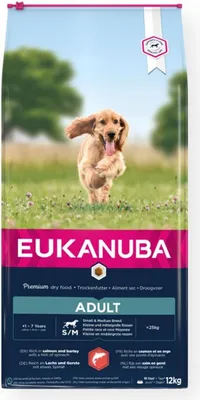 Produktbild von Eukanuba 168883, Adult, Mittelgroß (11-25 kg), Mini (≤4 kg), Lachs, 12 kg