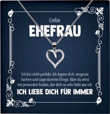 Produktbild von 22Feels Echt Silber Halskette - Geschenk Liebe Ehefrau Schmuck Set Hochzeitstag Valentinstag für Sie Geburtstag Frauen - Herz Anhänger, Karte